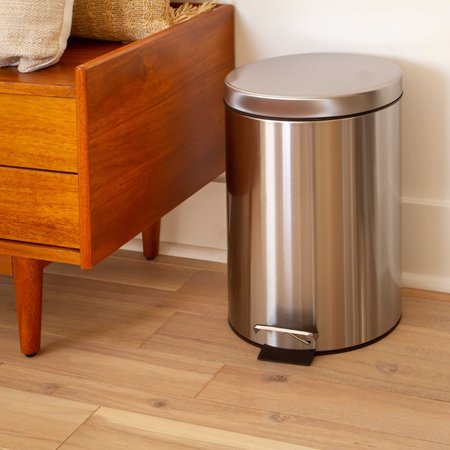 Flash Furniture 3.2 Gallon Stainless Soft Close, Step Trash Can PF-H008A12-M-GG